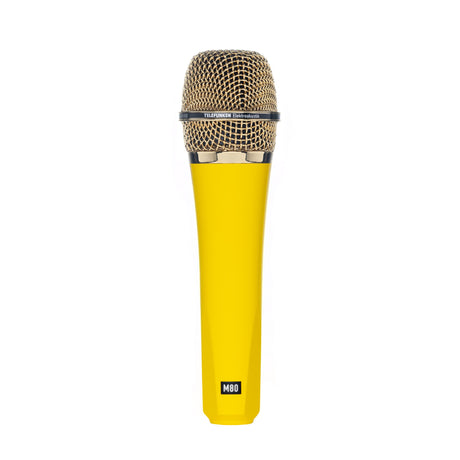 Telefunken M80 Supercardioid Handheld Dynamic Microphone, Yellow with Gold Grille