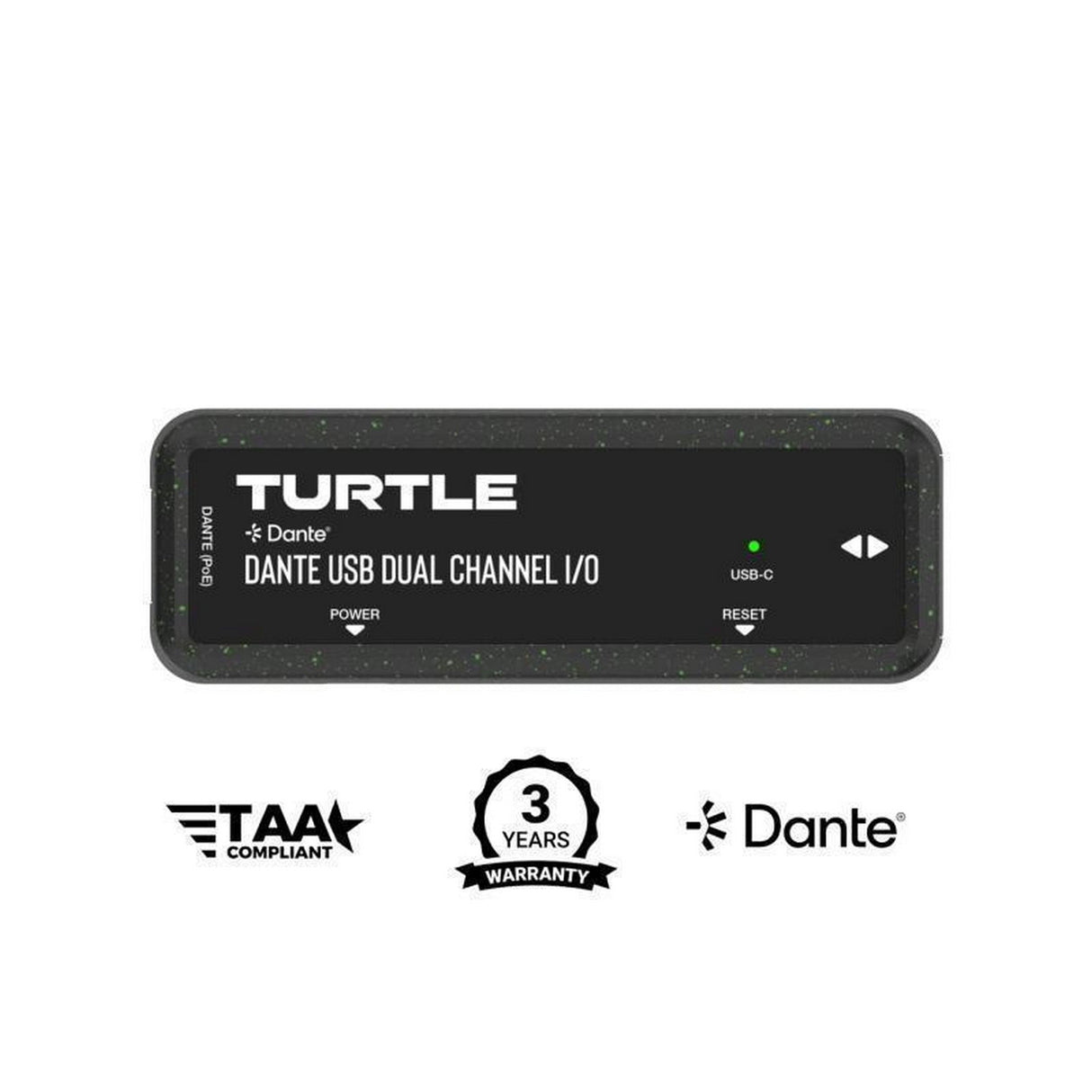 Turtle AV Dante Dual Channel USB-C I/O Adapter