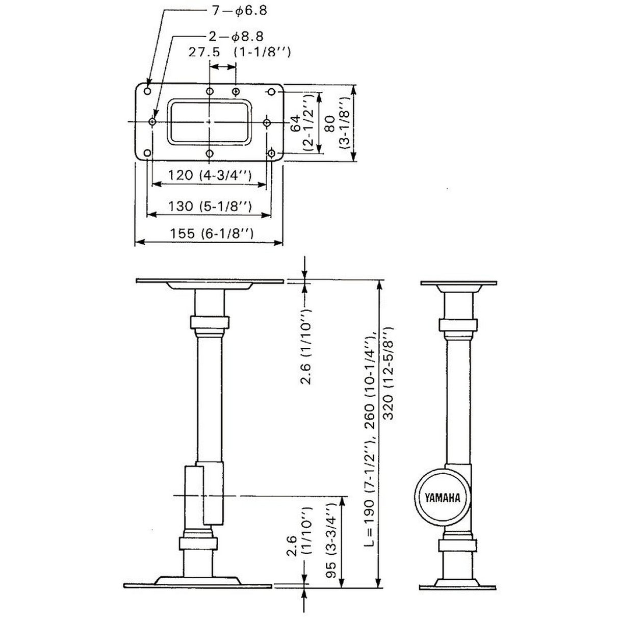 Yamaha BWS50-260 Wall Mount Brackets for MSP7 Studio, Pair