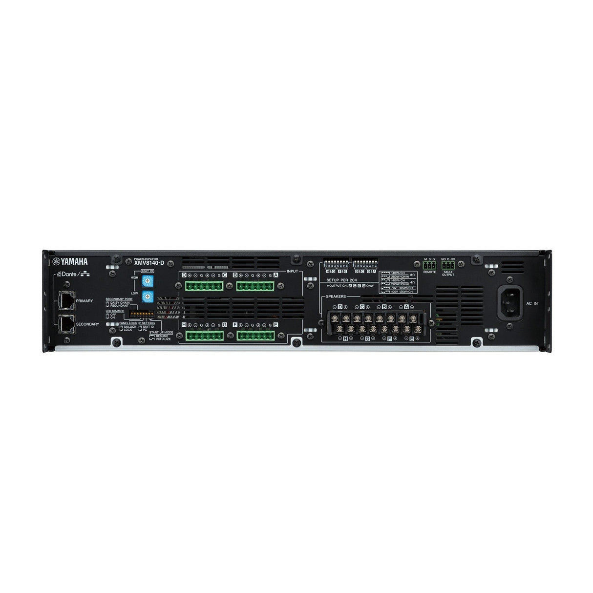 Yamaha XMV8140-D 8 Channel Dante Input Power Amplifier