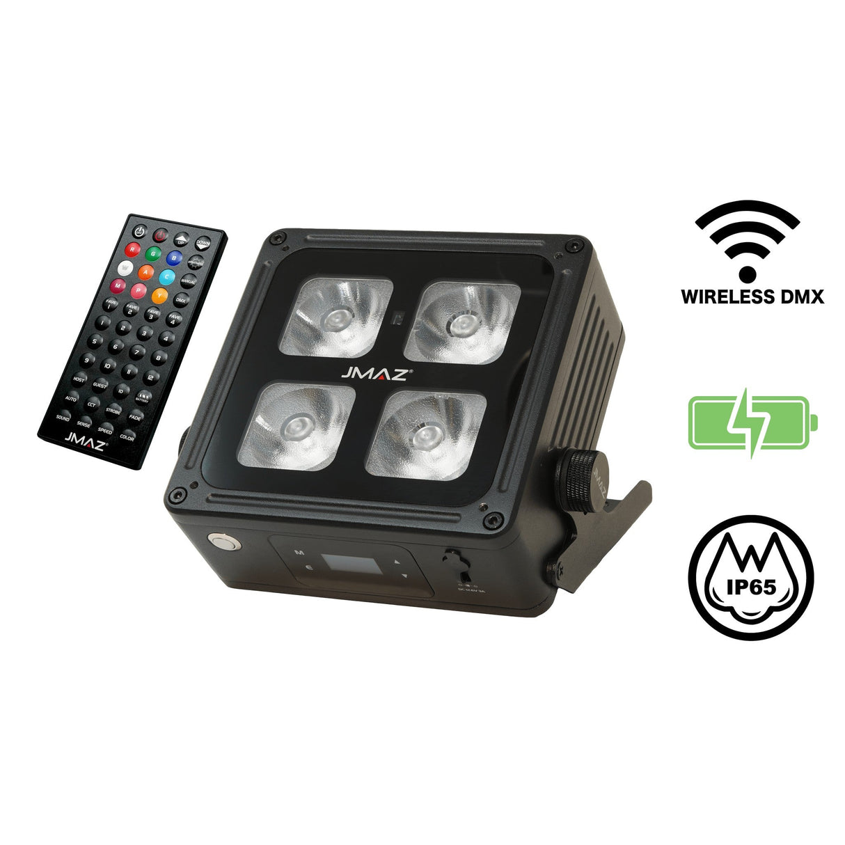 JMAZ MAD PAR 4IP 60W RGBWA+UV LED Battery Powered Outdoor Uplight