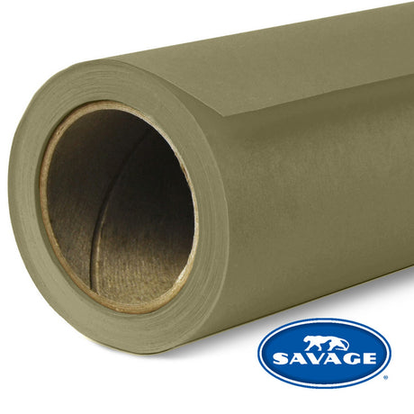 Savage 34-50 107-Inch x 50-Yards Widetone Seamless Background Paper, Olive Green