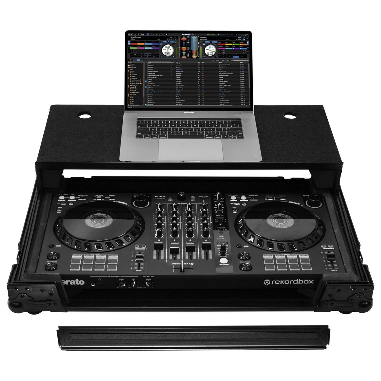 Odyssey ATA Flight Case in Black with Glide Laptop Platform for Pioneer DDJ-FLX6