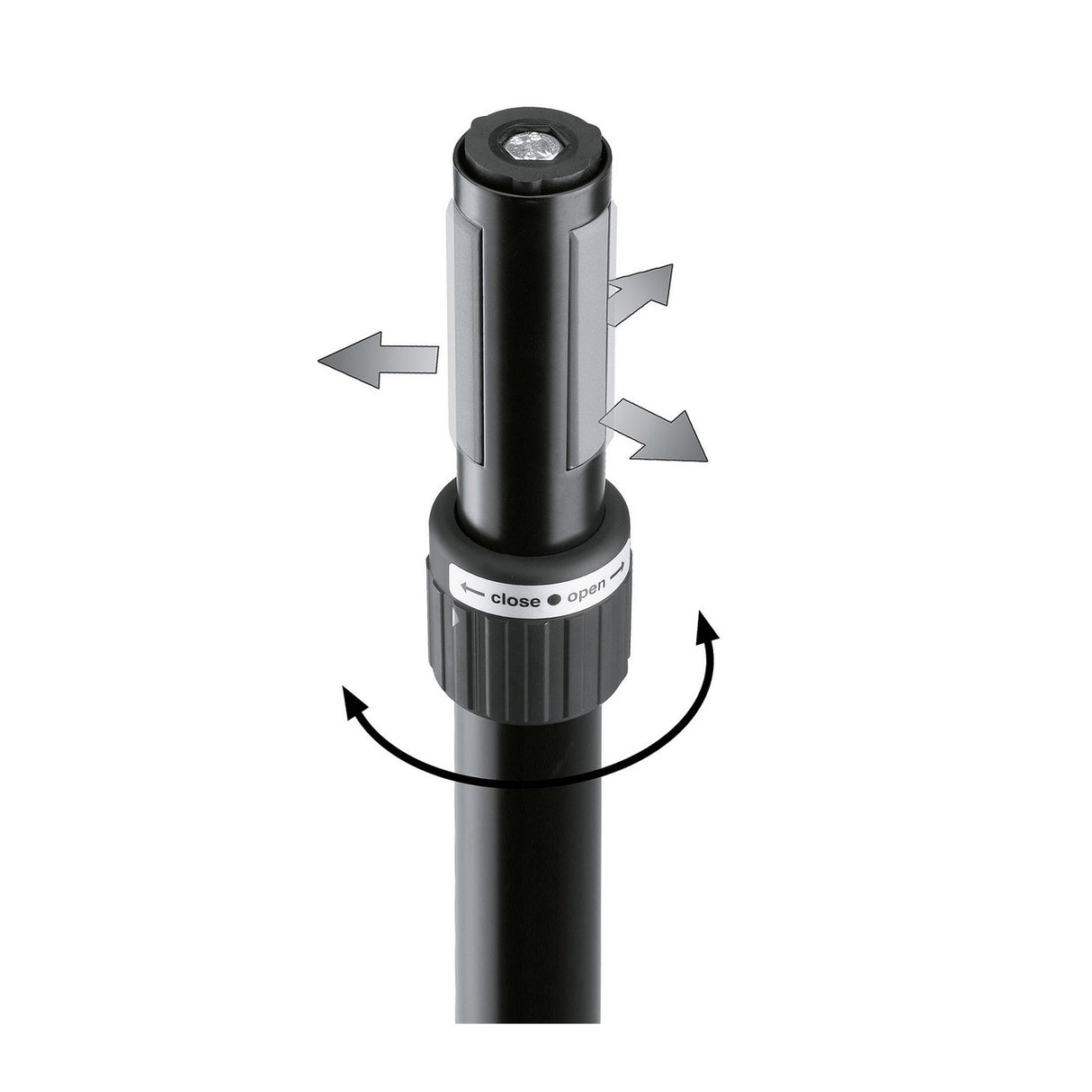 K&M 21366 | Height Adjustable Distance Rod Ring Lock Black