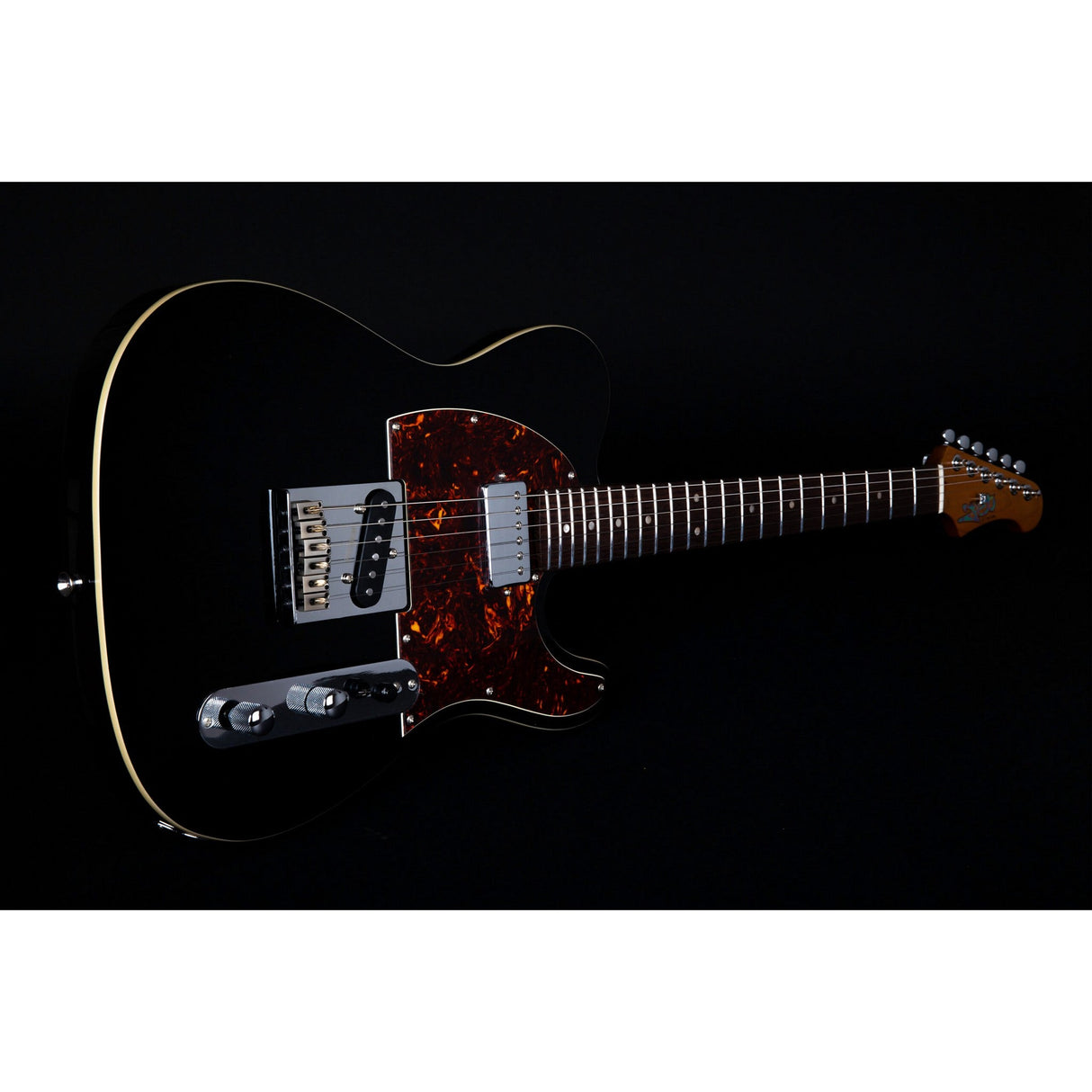 JET Guitars JT-350 BK R SH Basswood Body Electric Guitar with Roasted Maple Neck and Rosewood Fretboard