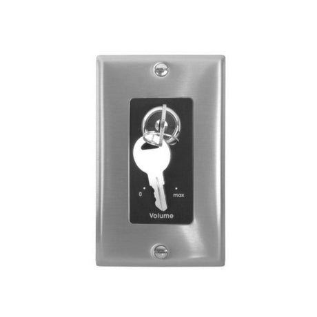 Lowell KL100-DSB 100W One-Gang Decorator Wall Plate with Key Switch Stainless Steel/Black