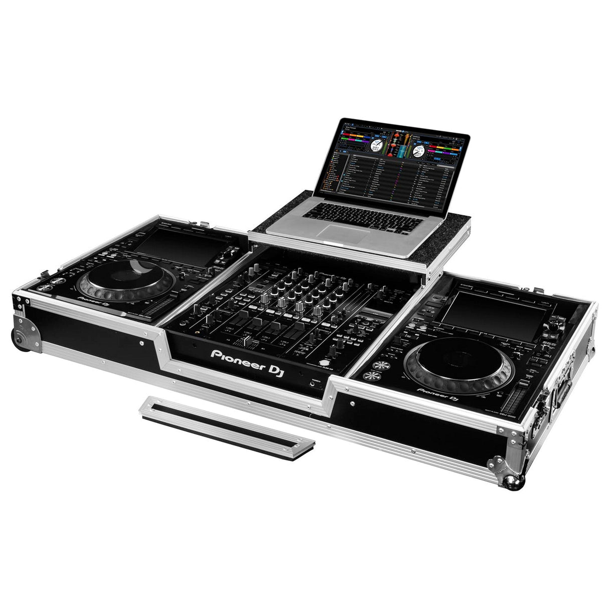 Odyssey DJM-A9 and CDJ-3000 or Similar Size Gear DJ Coffin Case with Glide Style Laptop Platform