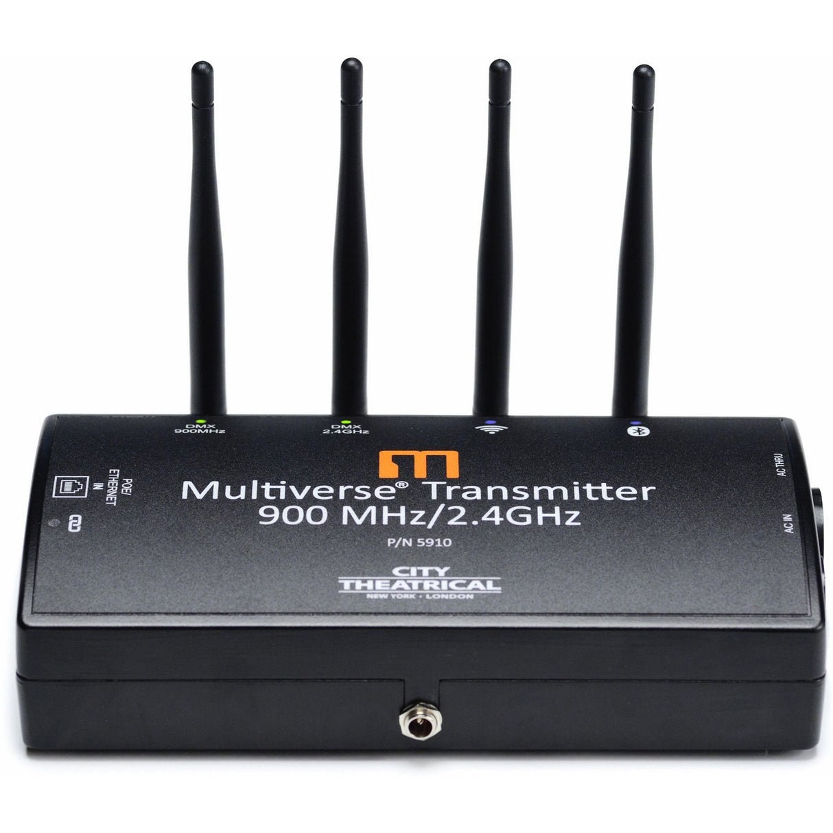 City Theatrical 5910 Wireless DMX Multiverse Transmitter, 900MHz/2.4GHz, NA Only