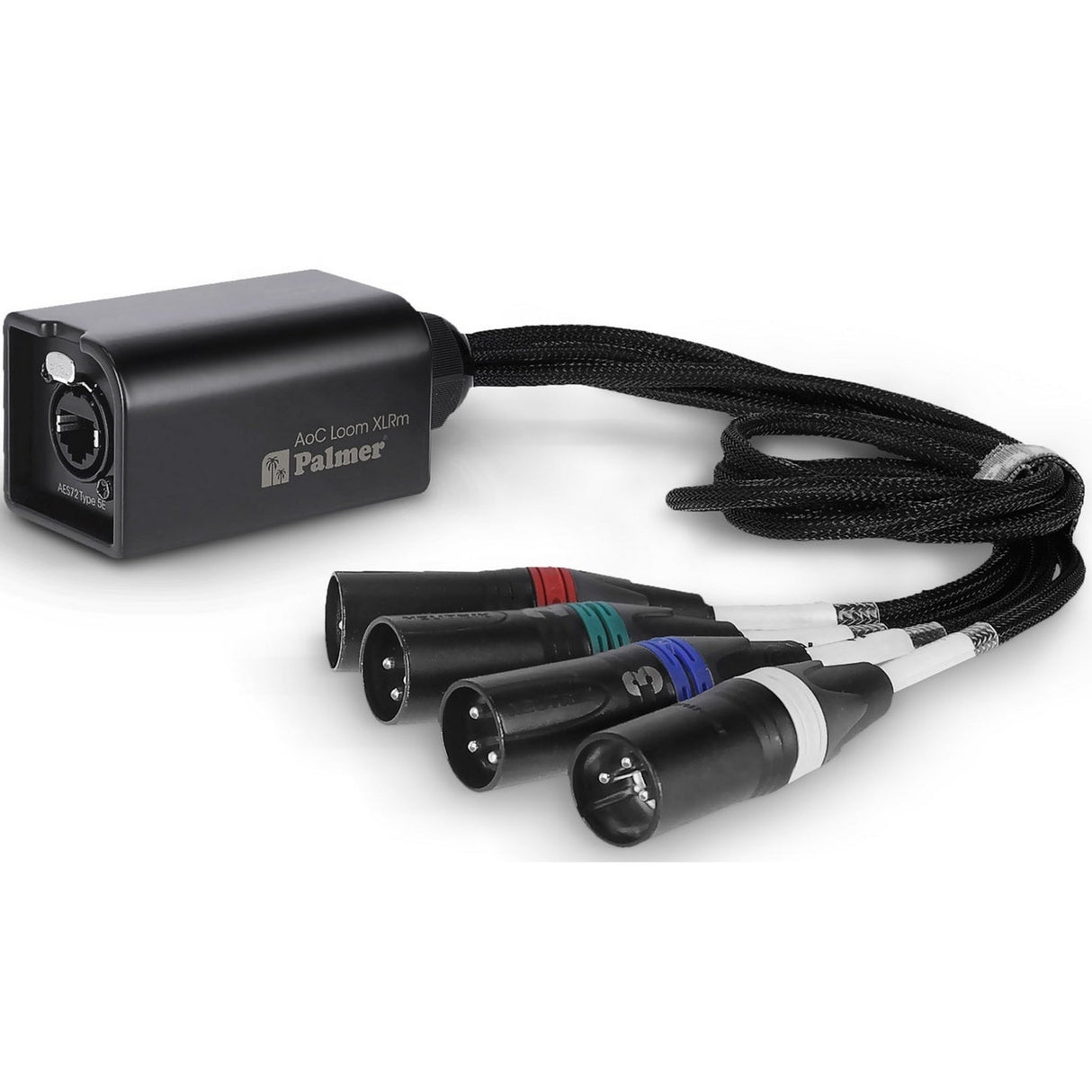 Palmer AoC Loom XLR M Audio over Cat Loom from Ethercon to 4 x XLR Male Multicore Adapter Cable