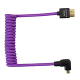 Kondor Blue Gerald Undone MK2 Full HDMI to Right Angle Micro HDMI Cable 12-24-Inch Coiled Purple Right Angle R5/R6