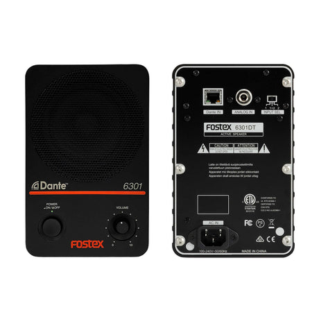 Fostex 6301DT 4 Inch Dante-Enabled 6301N Confidence Active Monitor, Single