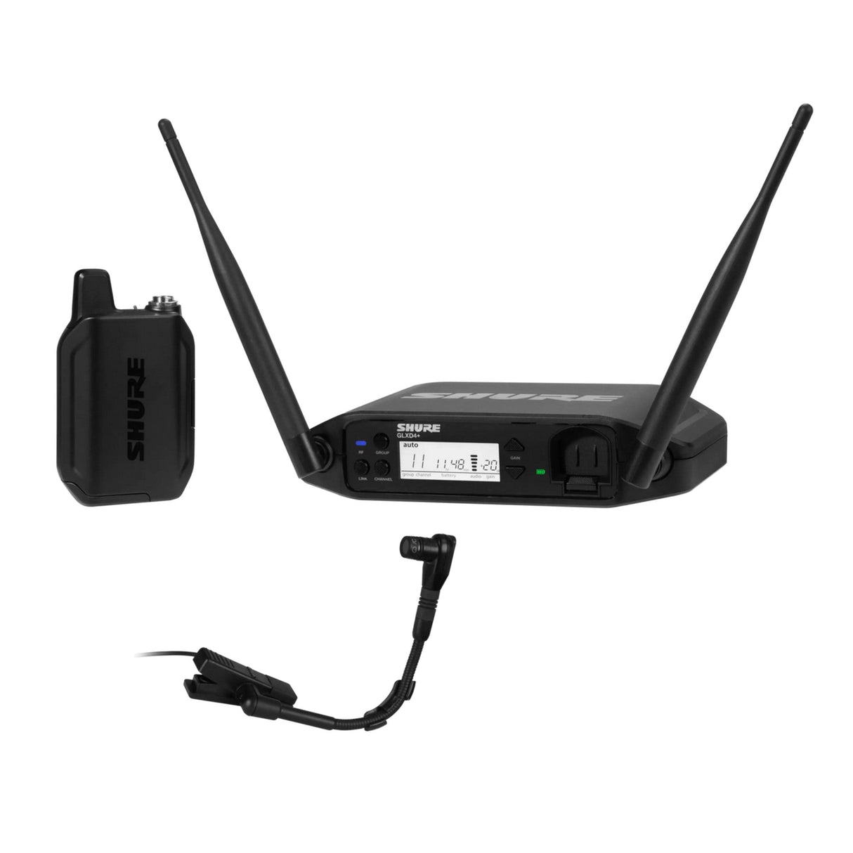 Shure GLXD14+/B98 Digital Wireless BETA 98H Instrument Microphone System, Z3 2.4, 5.8 GHz