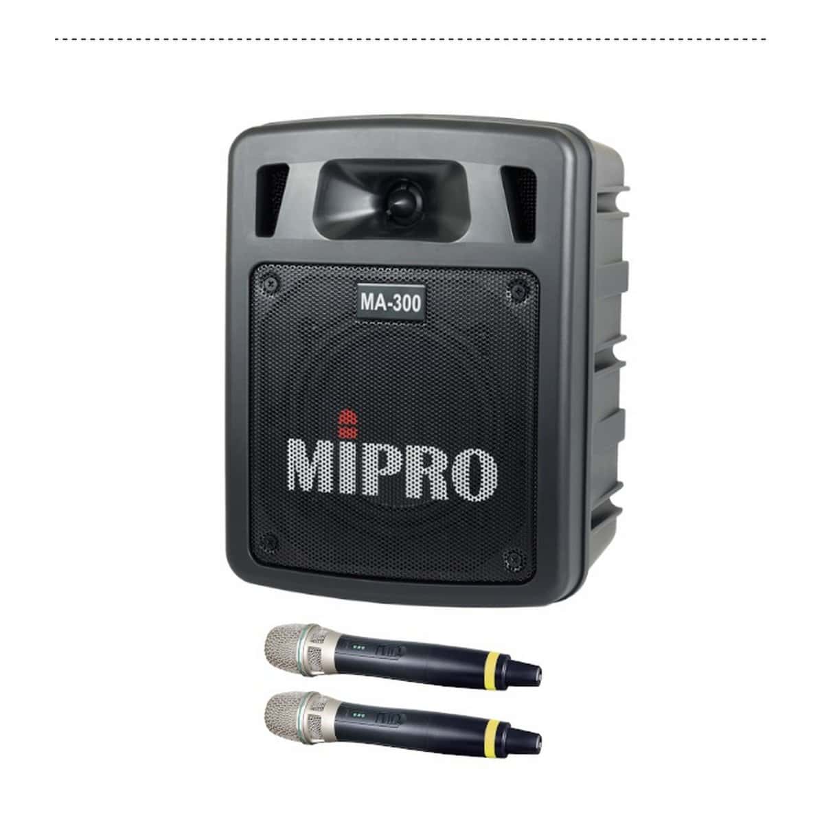 MIPRO MA-300/ACT-58H2 60-Watt Portable PA System with Dual Handheld Microphones