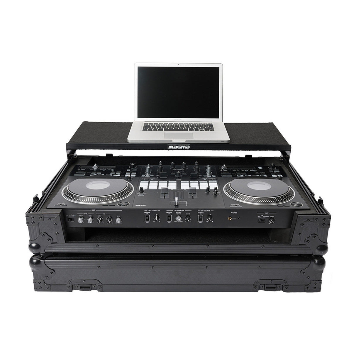 Magma DJ-Controller Workstation for Pioneer DJ DDJ-REV7 with Wheels, Black