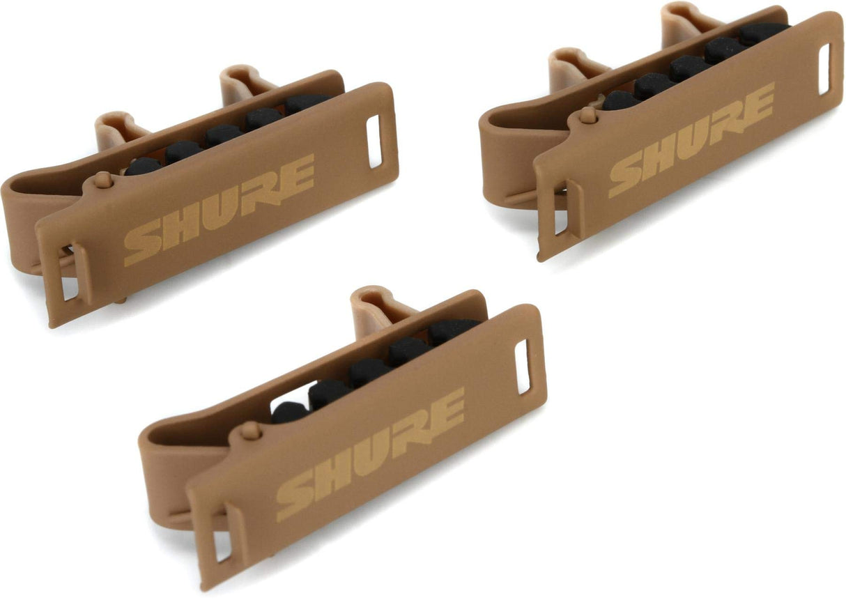 Shure RPM40TC/C Dual Tie Clip, 3 Pack, Cocoa