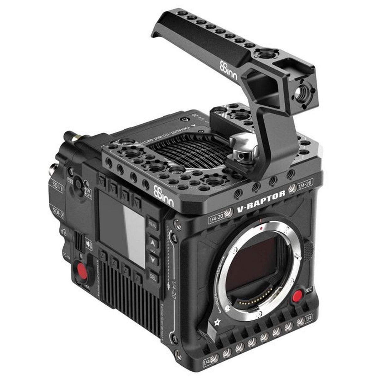 8Sinn 8-TPR-V-R+8-THBRAVEN Top Plate for RED V-Raptor with Black Raven Top Handle