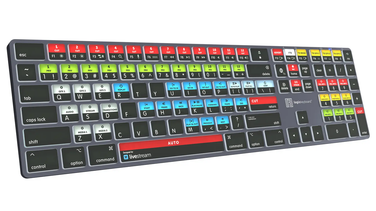 Logickeyboard TITAN Vimeo Livestream Wireless Backlit Keyboard for Mac