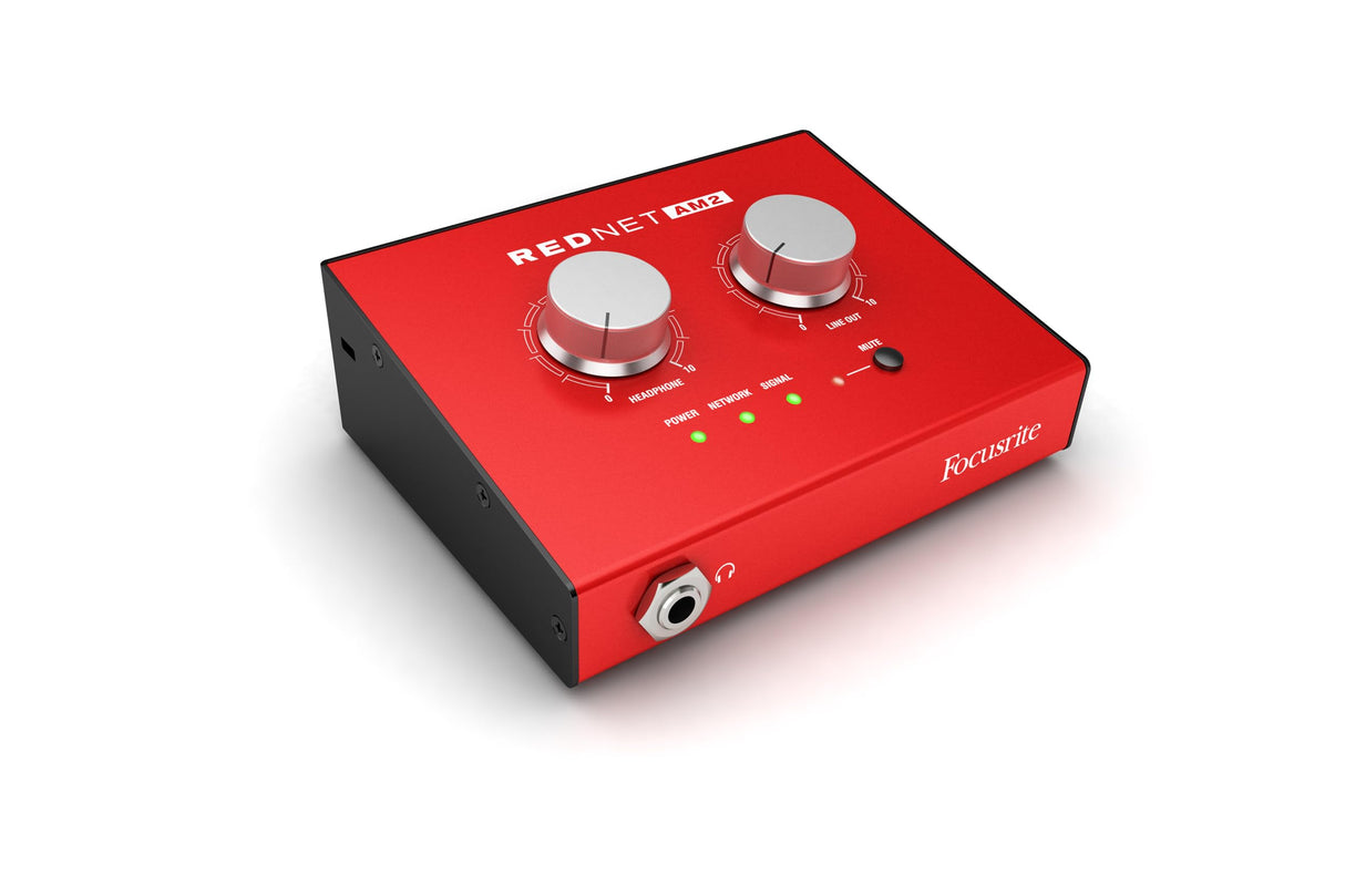 Focusrite RedNet AM2 Stereo Headphone/Line Out Dante Interface with PoE