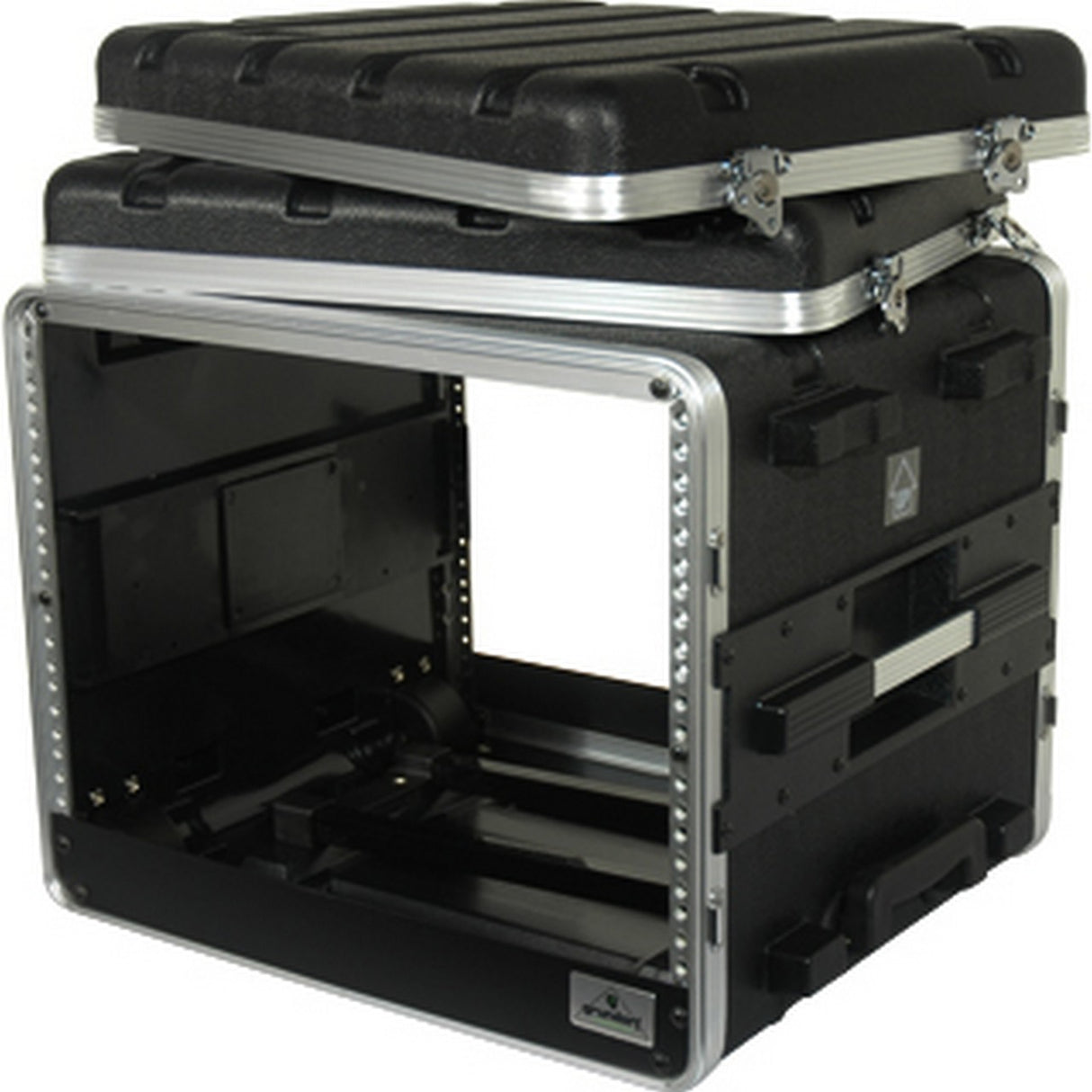 Grundorf ABS-R0816CB | 7 Space Protective Amp Rack Case with Pull-Out Handle and Wheels