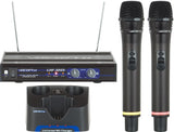 VocoPro UHF-3205 UHF Dual Channel Rechargeable Wireless Microphone System, Frequency 9