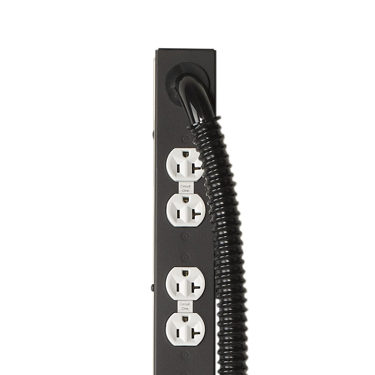 Lowell ACS-2020-6C-HW Power Strip-20A, 6 Circuits, 10 Duplex Outlets, Hardwired, 6ft Flexible-Conduit