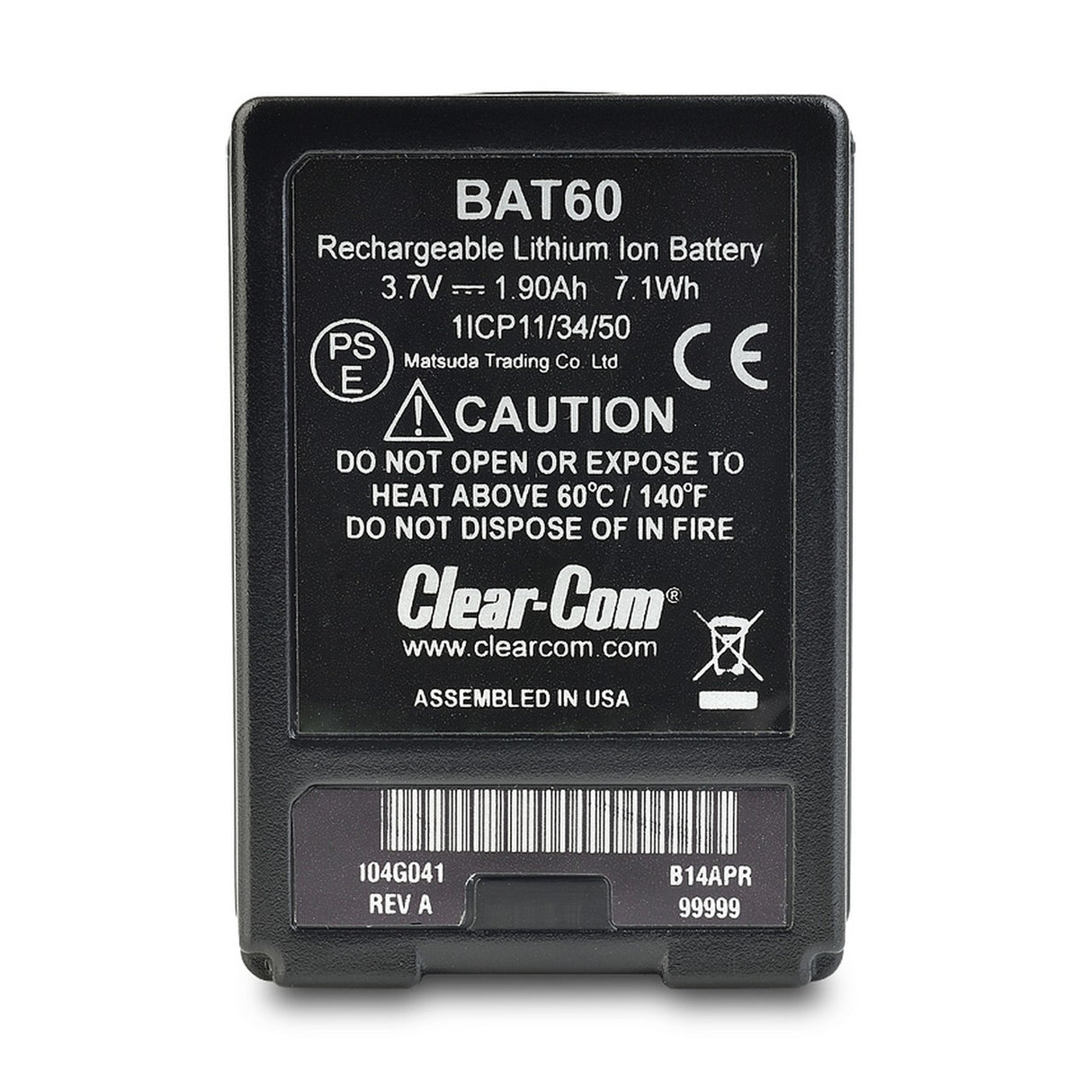 Clear-Com BAT60 Spare FreeSpeak II Battery