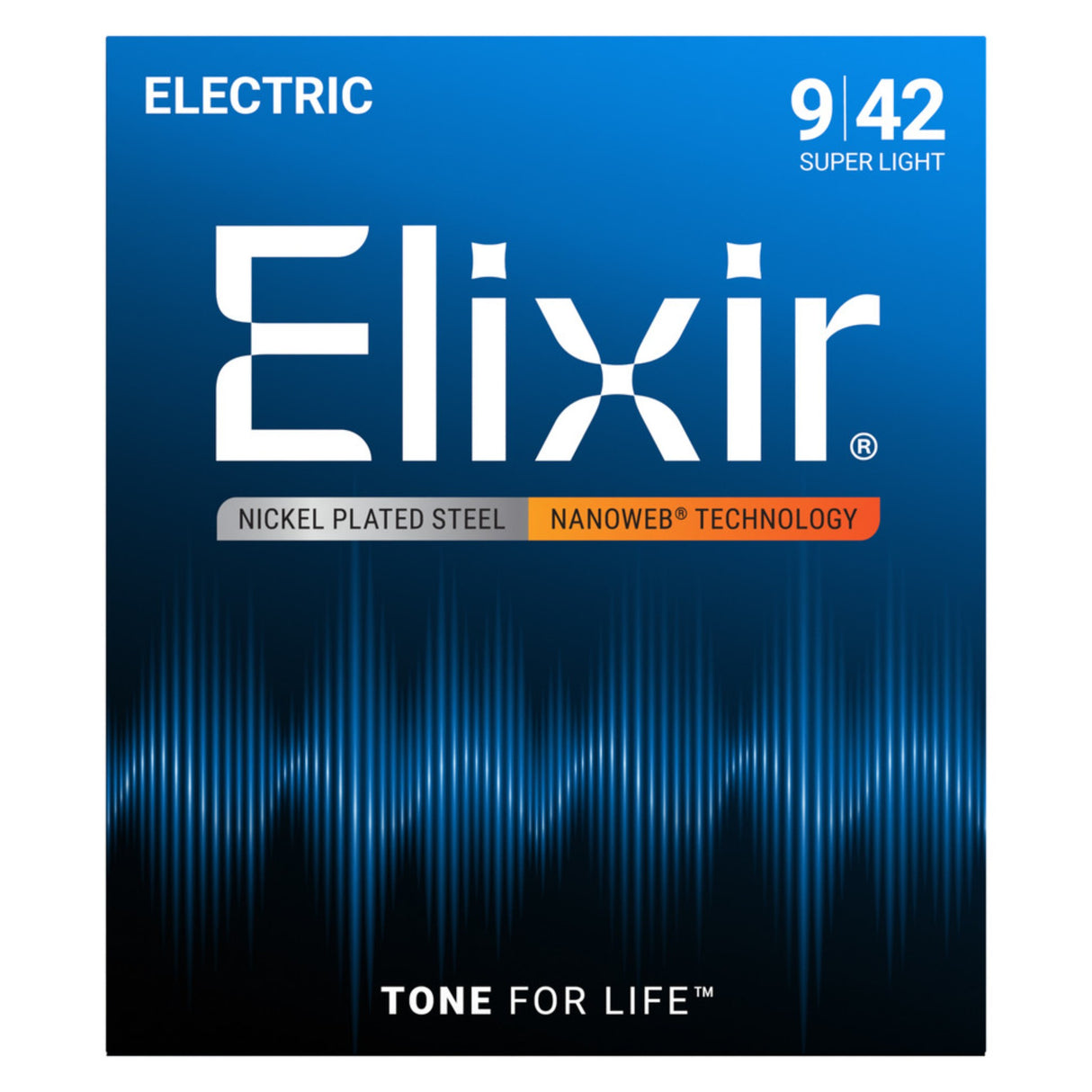 Elixir 12002 Nickel-Plated Steel NANOWEB Electric Guitar Strings - Super Light (9-42)