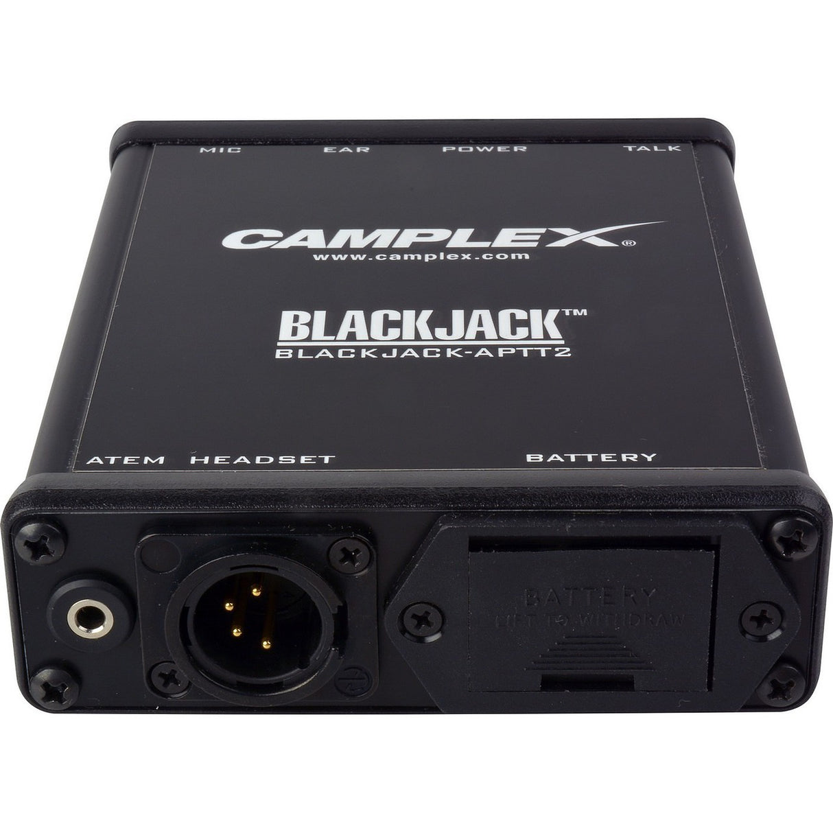 Camplex BLACKJACK-APTT2 | Push to Talk Headset Active Adapter for Blackmagic ATEM Camera Converter 4 Pin XLR Male
