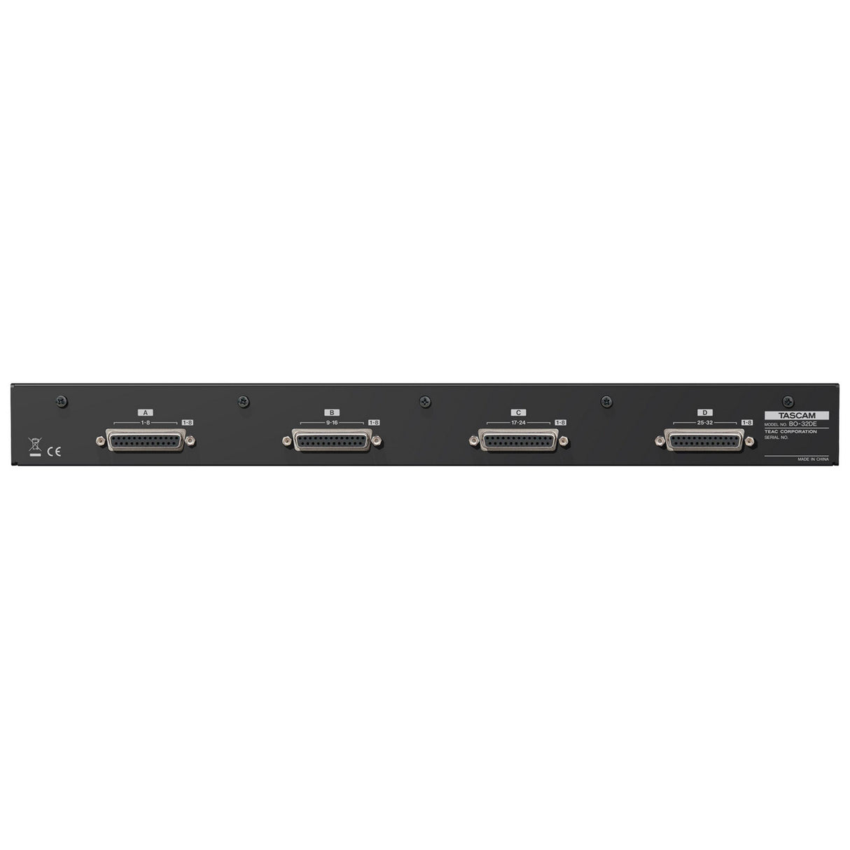 Tascam BO-32DE 32 Channel Euroblock to D-Sub Input Adaptor for Professional Installations