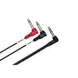 Hosa STP-201RR Right-Angle 1/4 TRS to Right-Angle Dual 1/4 TS Insert Cable 1 Meter