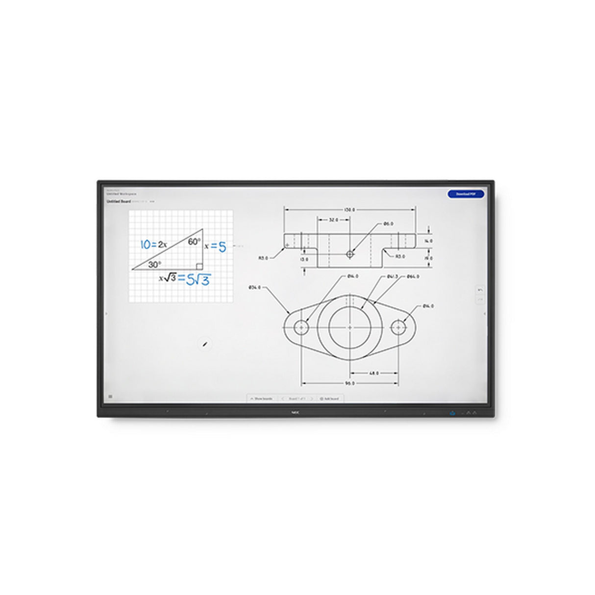 NEC CB751Q 75 Inch LCD Ultra-High Definition Large Format Touch Collaborative Display