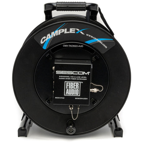 Camplex TACNGO-AUD 2-Channel Line/Mic Audio Fiber Optic Tactical Cable Reel Extender System, 1000-Foot