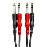 Hosa CSS-203 Dual 1/4-Inch TRS to Dual 1/4-Inch TRS Stereo Interconnect Cable, 3m