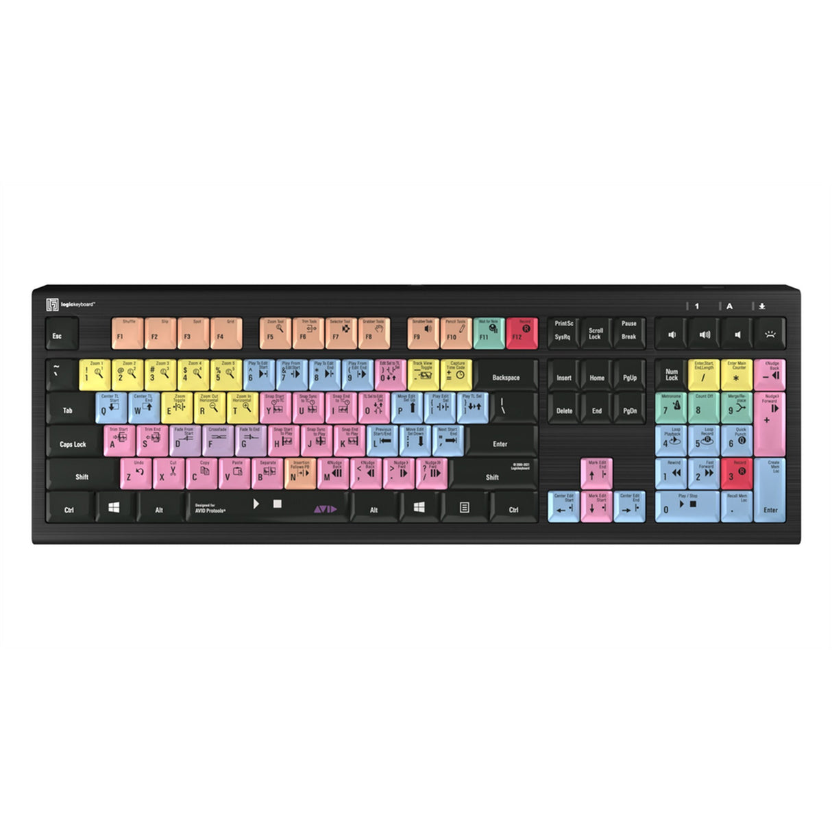 Logickeyboard Avid Pro Tools PC Astra 2 Backlit Shortcut Keyboard