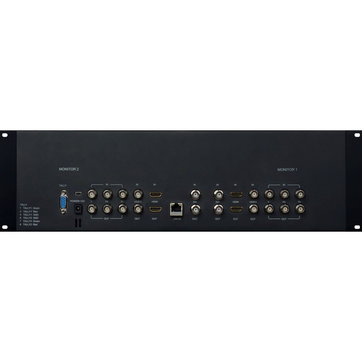 Delvcam DELV-2LCD7-3GHD 3GHD/SD Multiformat Dual 7-Inch Rackmount Video Monitor