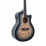 Washburn DFBDB Deep Forest Burl Dreadnought Acoustic Guitar, Black Fade