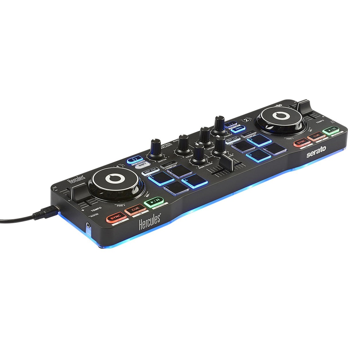 Hercules DJControl Starlight DJ Compact Controller with Built-in Sound Card for Serato