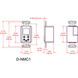 RDL D-NMC1 Multi-Fuction Remote Control Dante Wall Plate with Screen, White