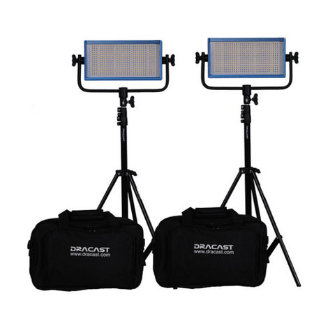 Dracast DRDRINTKBV Pro Series Bi-Color 3-Light Interview Kit with V-Mount Battery Plates