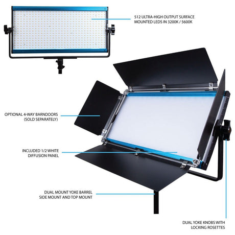 Dracast DRX1000BN LED1000 X Series Bi-Color LED Light with Dual NP-F Battery Plate