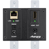 Aurora DXW-2E-RX2-B 4K UHD HDMI HDBaseT Wall Plate Receiver with Ethernet Black