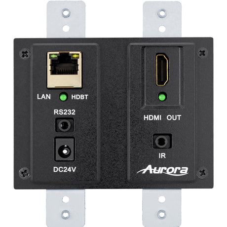 Aurora DXW-2E-RX2-B | 4K UHD HDMI HDBaseT Wall Plate Receiver with Ethernet Black