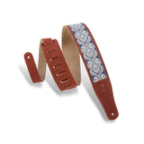 Levy’s Embellish Suede Guitar Strap Rust Blue Cream - accessories