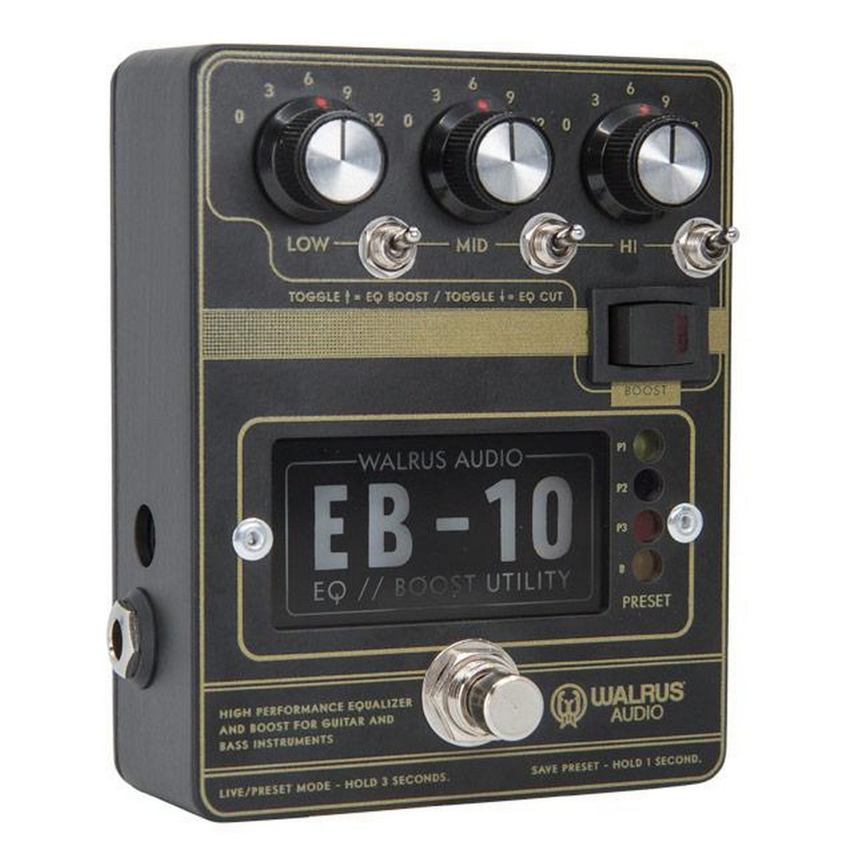 Walrus Audio EB-10 Preamp, EQ and Boost Pedal, Black