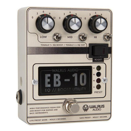 Walrus Audio EB-10 Preamp, EQ and Boost Pedal, Cream