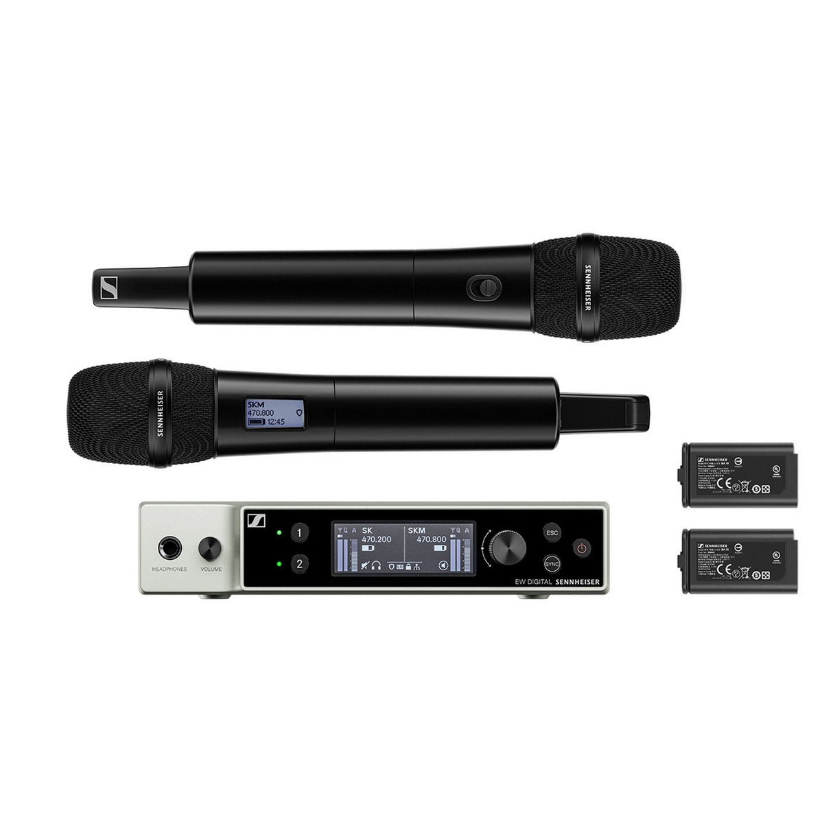 Sennheiser EW-DX 835-S SET Wireless Dual Handheld Microphone System, Q1-9 470.2-550 MHz