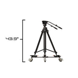 E-Image EI-GA780-KIT Geared Aluminum Pedestal Tripod with Fluid Head