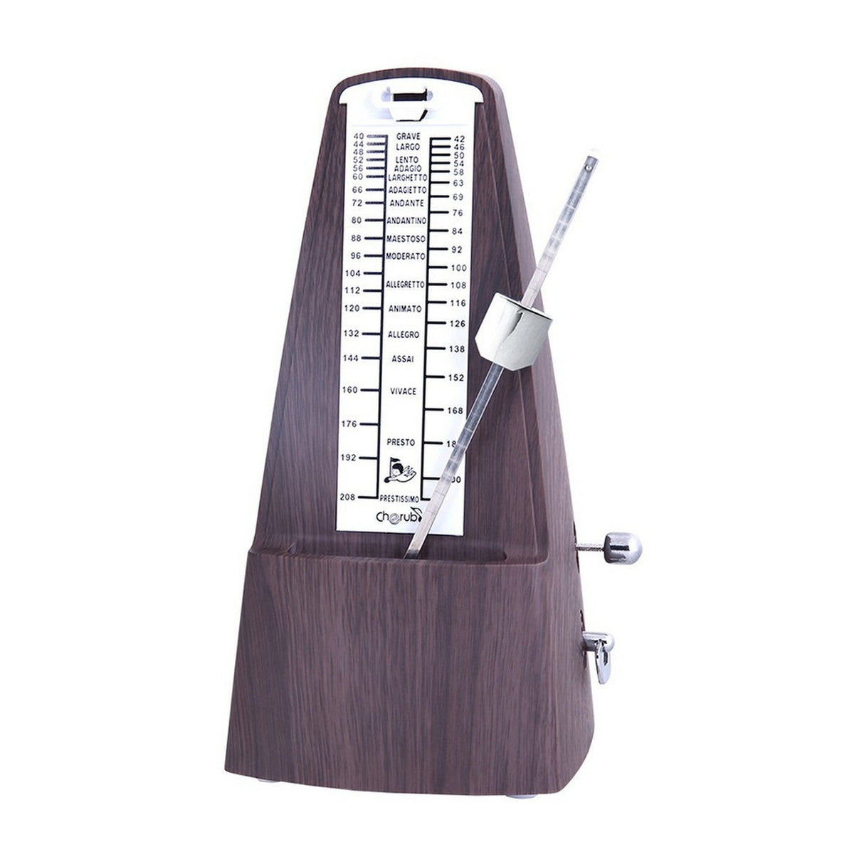 Cherub WSM-330 Precision Spring Mechanical Metronome Walnut Woodgrain