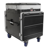 Gator Cases GRC-12X10 PU 12U Top And 10U Bottom With Casters ATA Molded PE Pop Up Console Rack