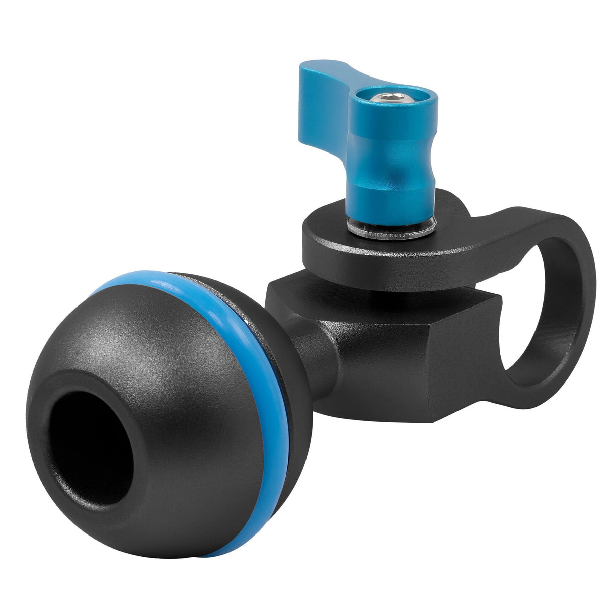 Kondor Blue Ball Head to 15MM Rod Clamp for Magic Arms, Raven Black